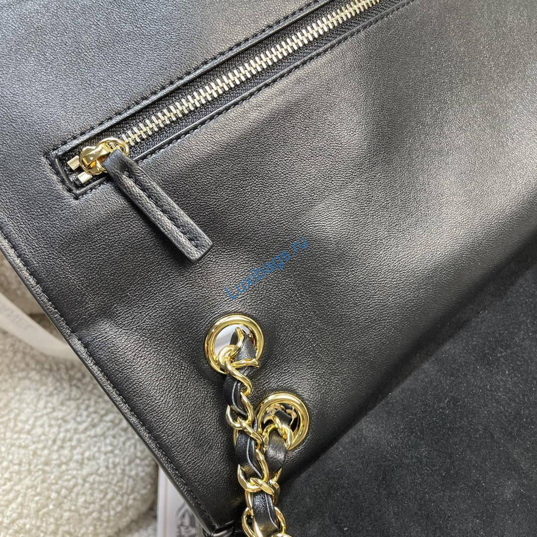 Chanel AS6281 Maxi Flap bag Suede Calfskin & Gold-Tone Metal Black | as6281 maxi flap bag suede calfskin gold tone metal 35