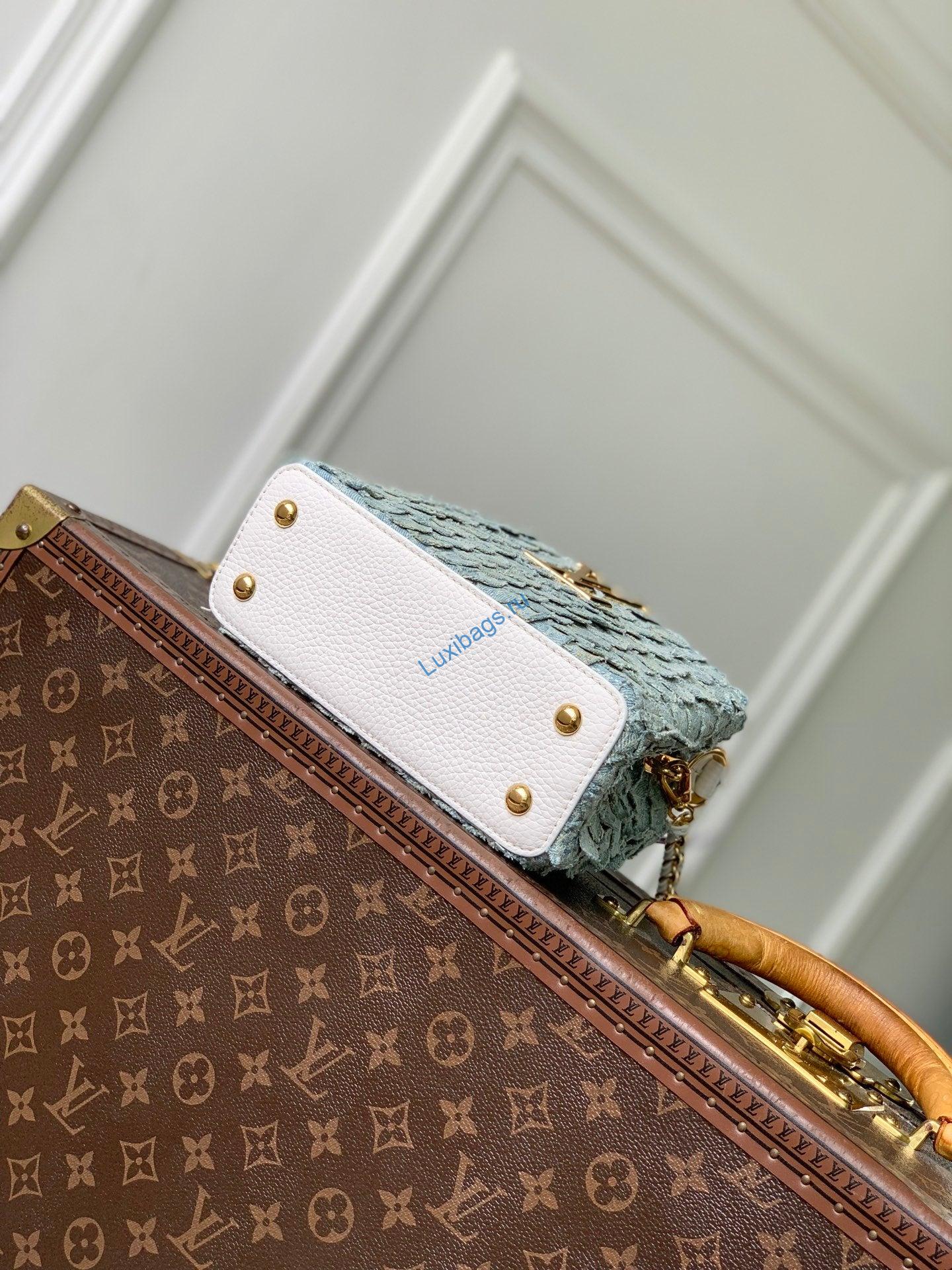 louis vuitton lv m28305 capucines mini bag blue denim 3 Louis Vuitton LV M28305 Capucines Mini Bag Blue Denim | capucines mini capucines nvprod7370052v M28305 4