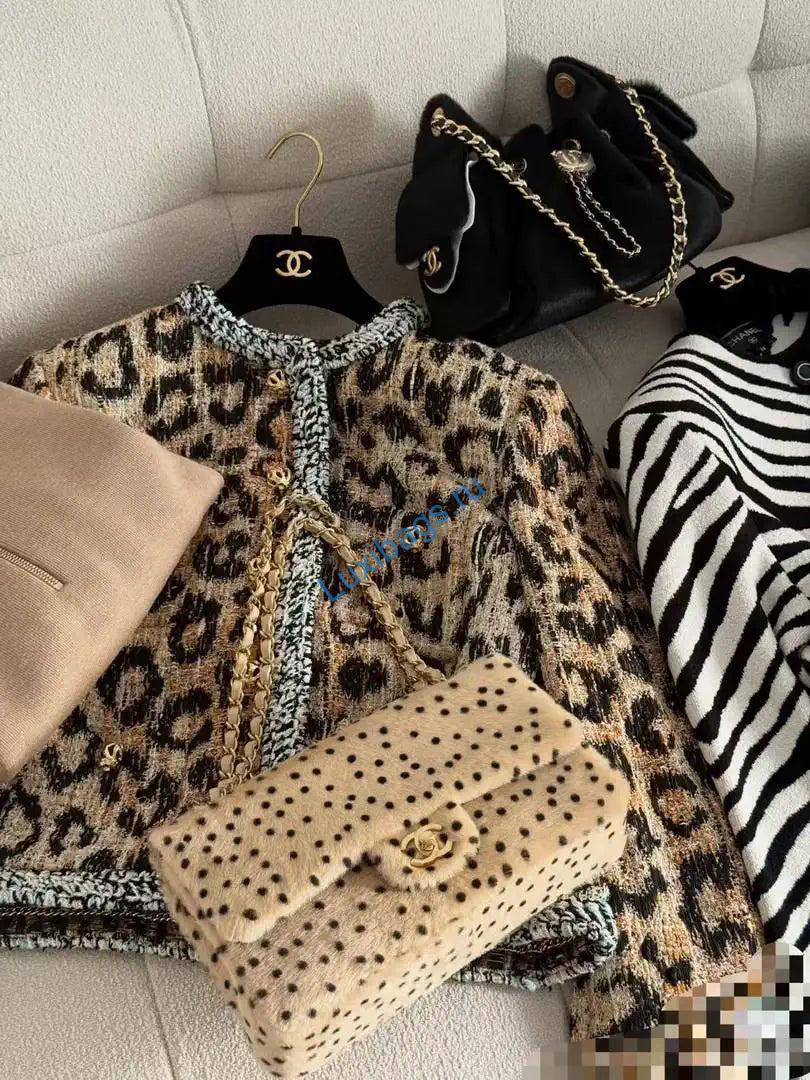 Chanel A01112 Flap Classic 11.12 Handbag Lambskin Leopard polka dot | chanel 20cm mini classic flap bag 26a leopard polka dot a69900 08 7c493b94 060e 49e8 b1df f9a056610956