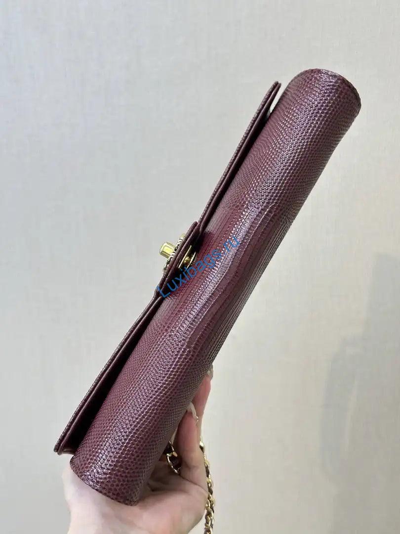 Chanel Lizard Embossed Calfskin & Gold-Tone Metal AP5280 Wine Red | chanel lizard embossed calfskin gold tone metal ap5280 wine red 09