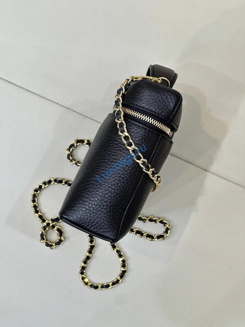 Chanel Large Vanity with chain AP5347 Black | large vanity with chain suede calfskin gold tone metal AP5347 black 06