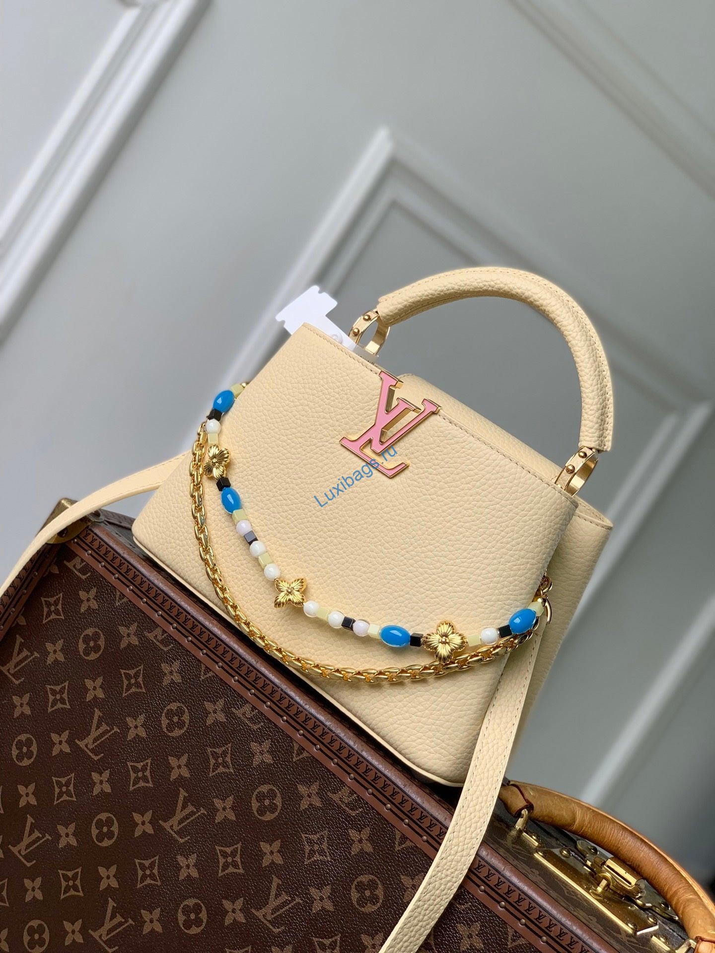 Louis Vuitton LV M28455 Capucines BB Bag Apricot