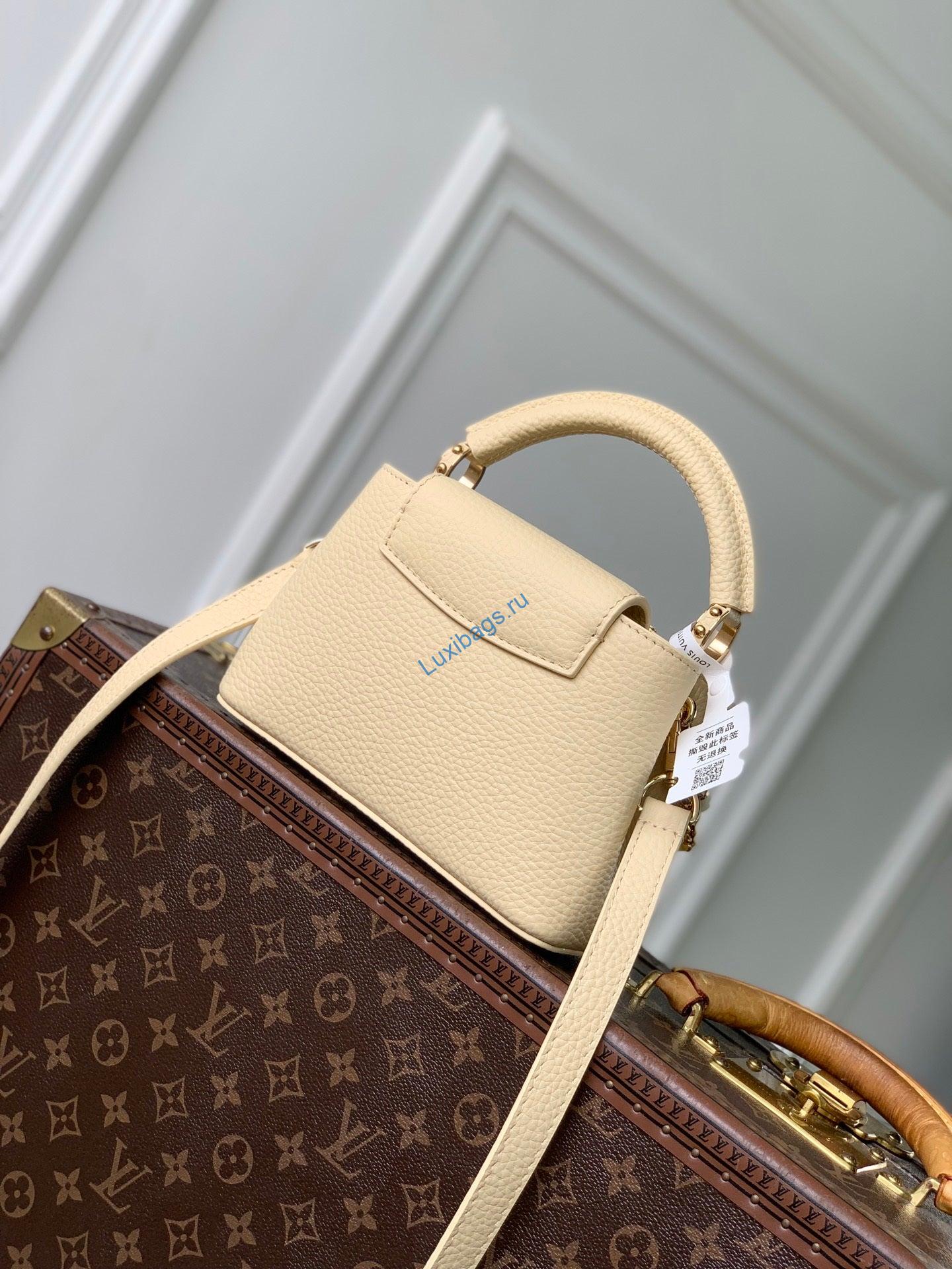 louis vuitton lv m29443 capucines east west mini bag apricot 9 Louis Vuitton LV M29443 Capucines East West Mini Bag Apricot | louis vuitton lv m29443 capucines east west mini bag apricot 10