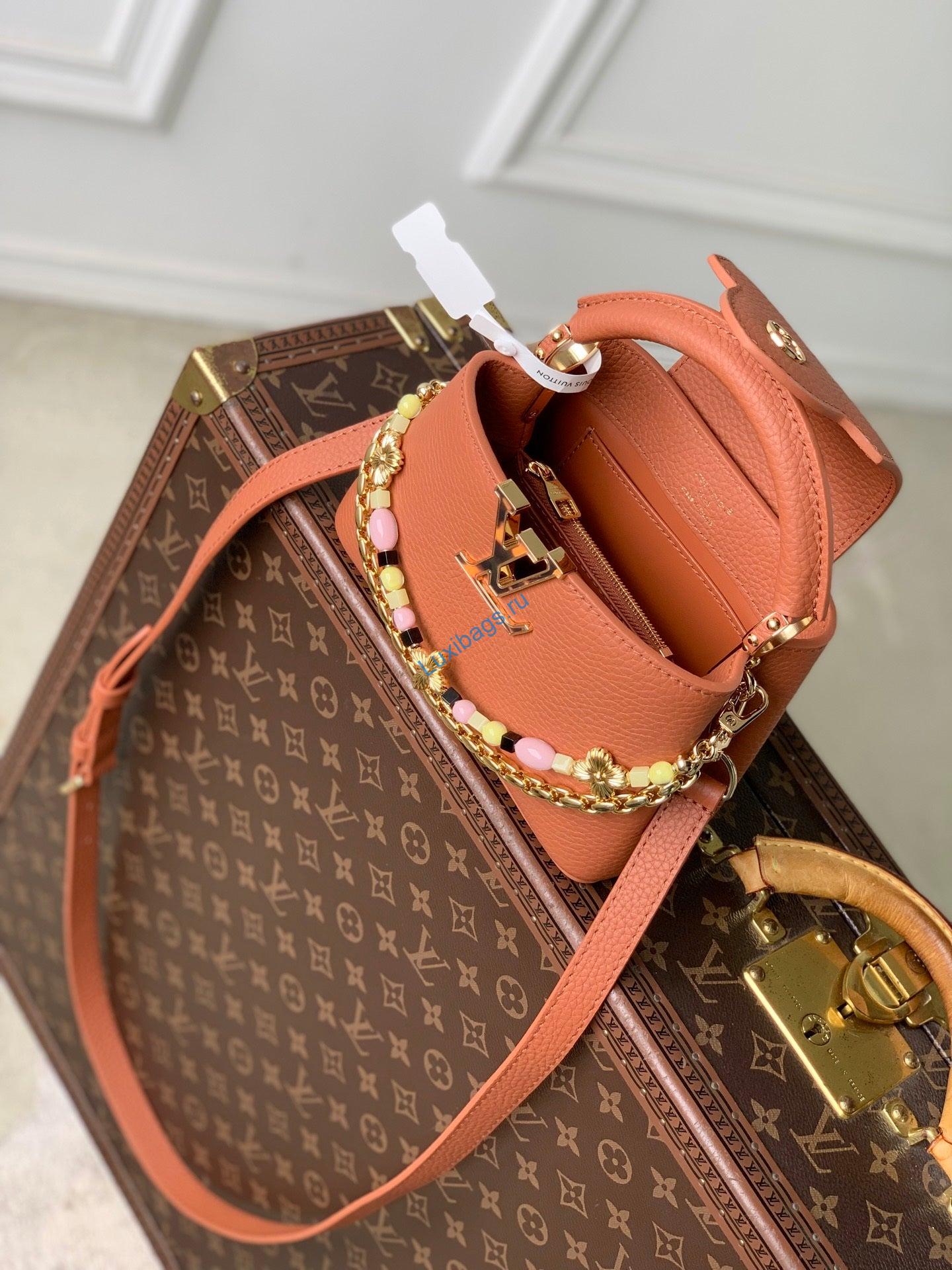 louis vuitton lv m29443 capucines east west mini bag brown 9 Louis Vuitton LV M29443 Capucines East West Mini Bag Brown | louis vuitton lv m29443 capucines east west mini bag brown 10