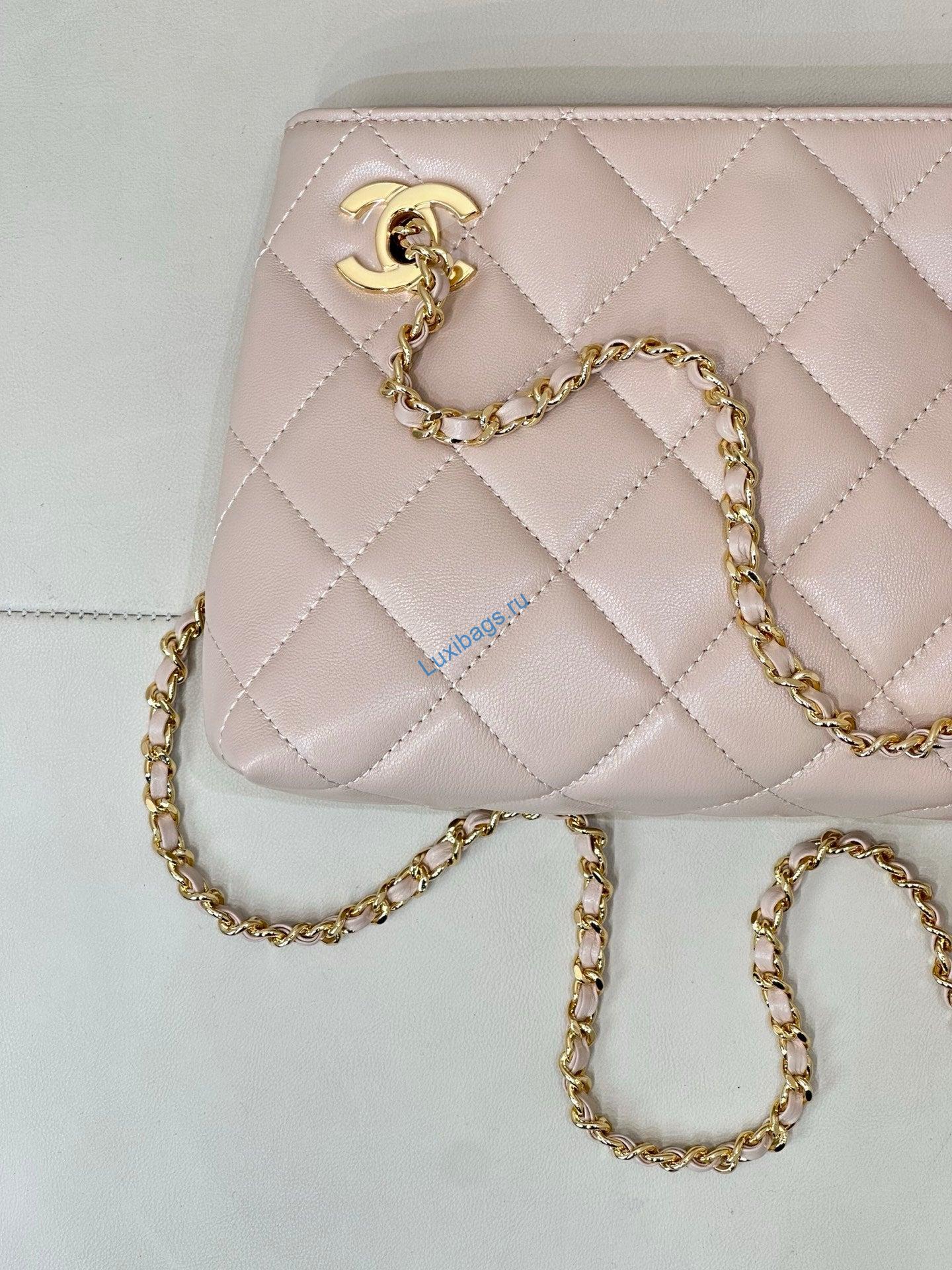 Chanel Mini Shopping Bag Lambskin & Gold-Tone Metal AS6248 Apricot | mini shopping bag lambskin gold tone metal as6248 apricot 09