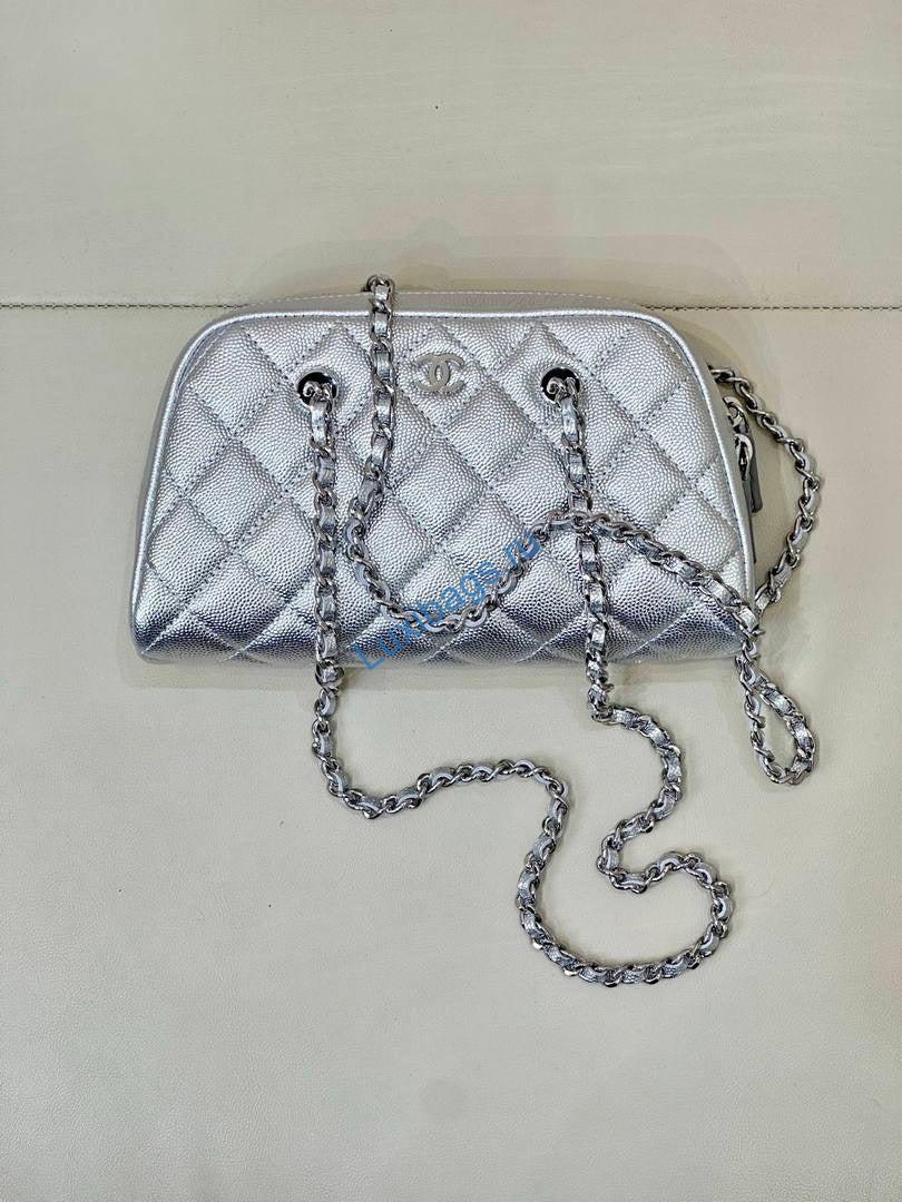 chanel ap5092 clutch with chain grained shiny calfskin silver 2 Chanel AP5092 Clutch with chain Grained Shiny Calfskin Silver | ap5092 clutch with chain grained shiny calfskin silver 03