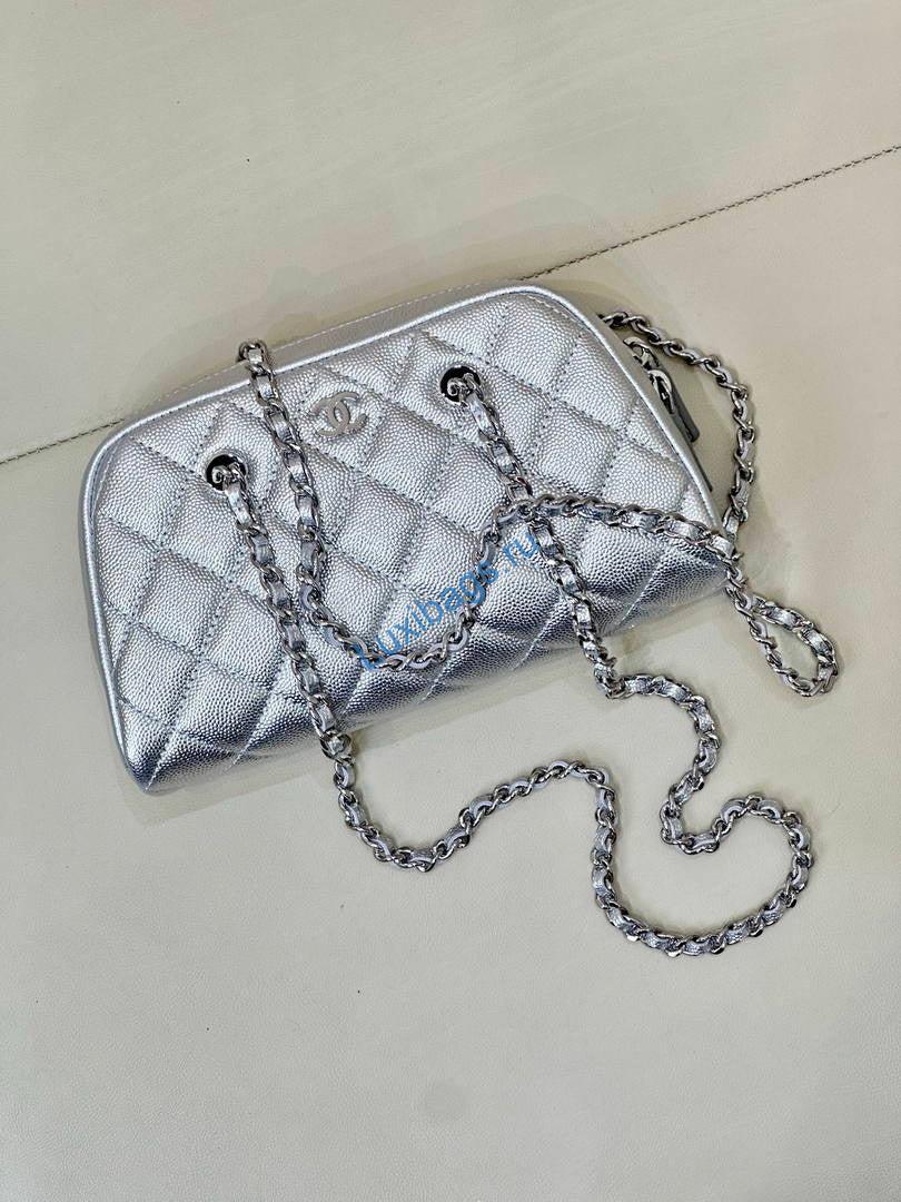 chanel ap5092 clutch with chain grained shiny calfskin silver 3 Chanel AP5092 Clutch with chain Grained Shiny Calfskin Silver | ap5092 clutch with chain grained shiny calfskin silver 04