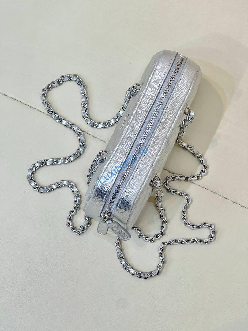 chanel ap5092 clutch with chain grained shiny calfskin silver 5 Chanel AP5092 Clutch with chain Grained Shiny Calfskin Silver | ap5092 clutch with chain grained shiny calfskin silver 06