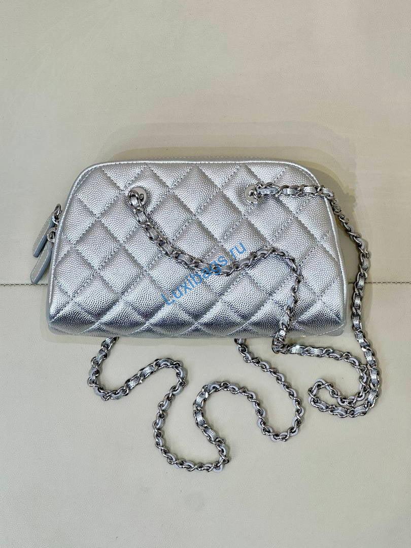 chanel ap5092 clutch with chain grained shiny calfskin silver 7 Chanel AP5092 Clutch with chain Grained Shiny Calfskin Silver | ap5092 clutch with chain grained shiny calfskin silver 08