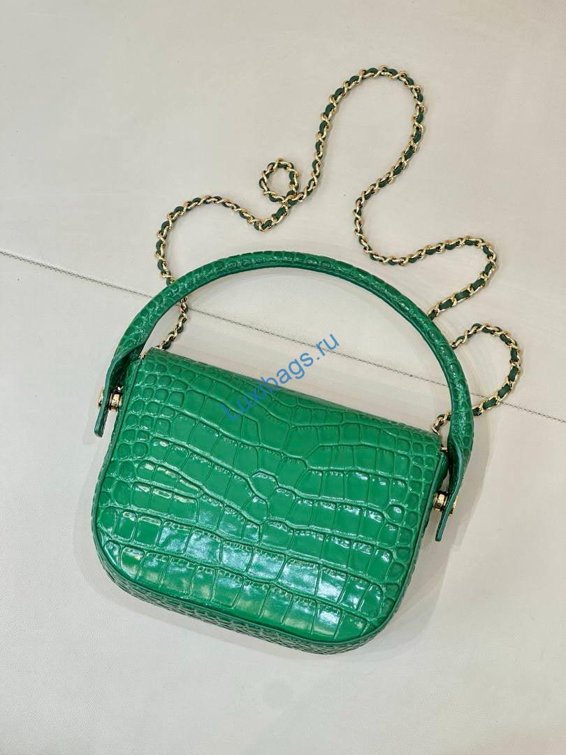 chanel as6424 mini flap bag with top handle crocodile embossed calfskin green 13 Chanel AS6424 Mini Flap Bag with Top Handle Crocodile Embossed Calfskin Green | as6424 mini flap bag with top handle crocodile embossed calfskin 09