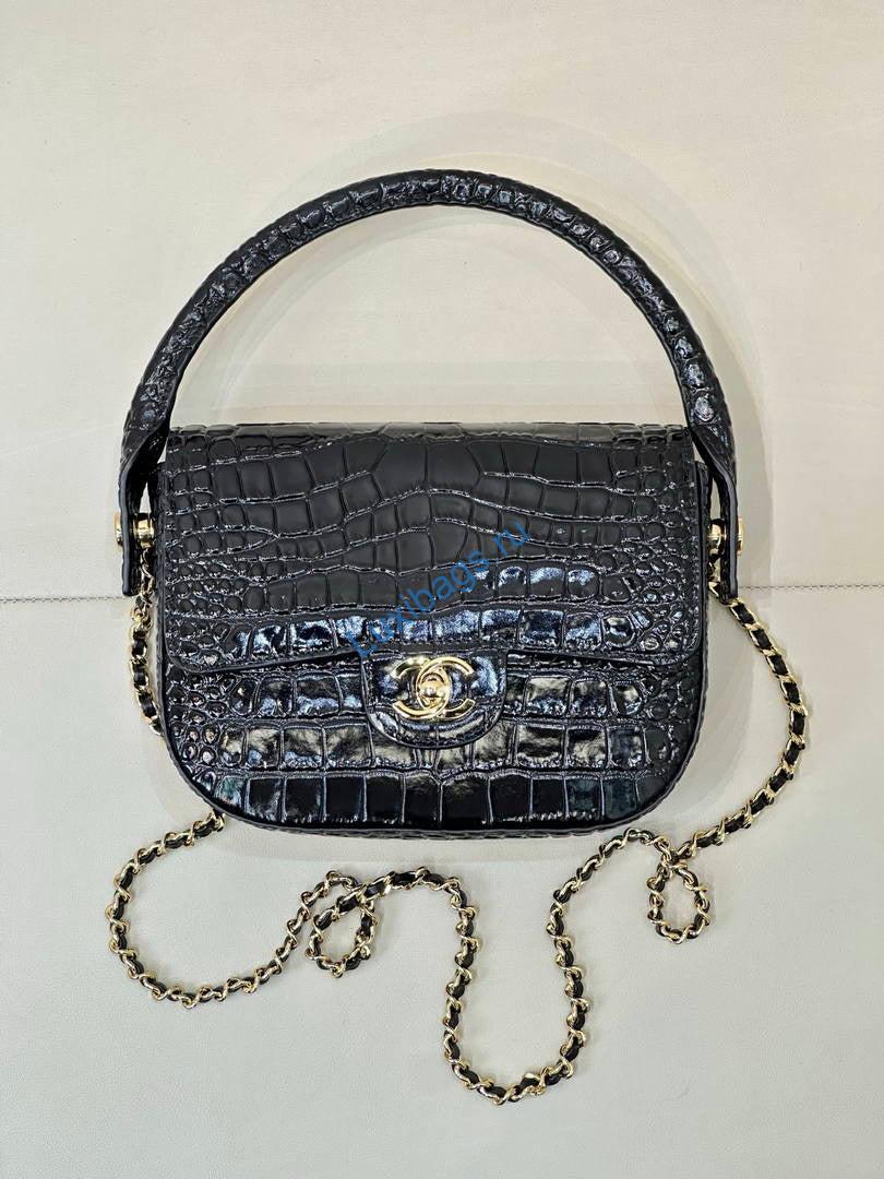 chanel as6424 mini flap bag with top handle crocodile embossed calfskin black 2 Chanel AS6424 Mini Flap Bag with Top Handle Crocodile Embossed Calfskin Black | as6424 mini flap bag with top handle crocodile embossed calfskin 113
