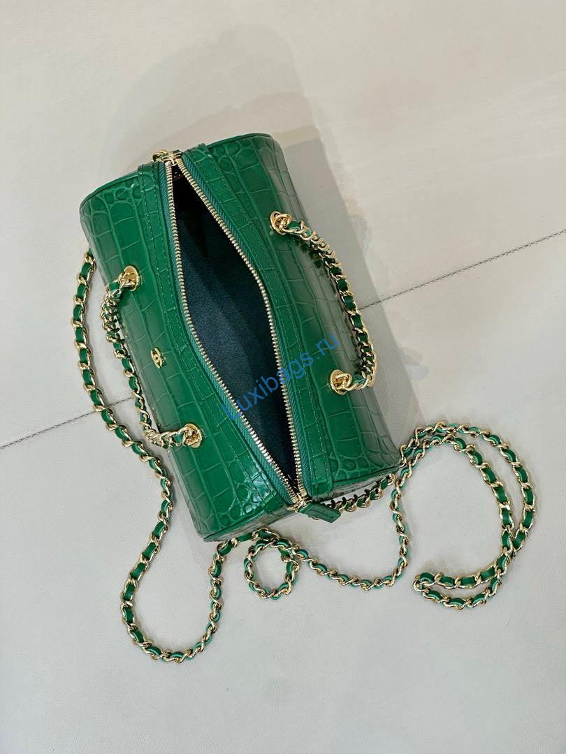 chanel ap5390 calfskin crocodile embossed mini bowling clutch with chain green 7 Chanel AP5390 Calfskin Crocodile Embossed Mini Bowling Clutch With Chain Green | chanel ap5390 calfskin crocodile embossed mini bowling clutch 08