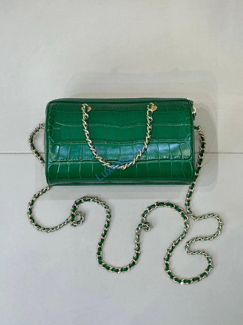 chanel ap5390 calfskin crocodile embossed mini bowling clutch with chain green 9 Chanel AP5390 Calfskin Crocodile Embossed Mini Bowling Clutch With Chain Green | chanel ap5390 calfskin crocodile embossed mini bowling clutch 10