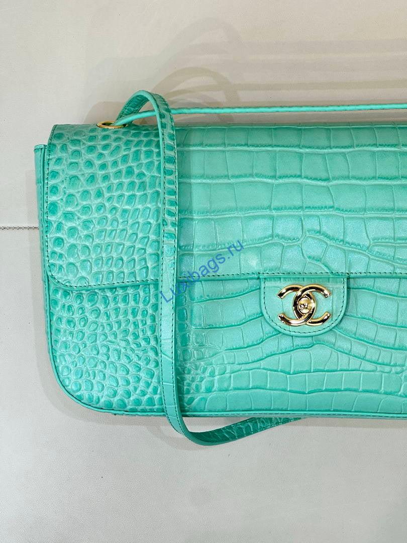 chanel maxi flapbag crocodile embossed calfskin as6231 lake blue 3 Chanel Maxi Flapbag Crocodile Embossed Calfskin AS6231 Lake Blue | chanel maxi flapbag crocodile embossed calfskin as6231 lake blue 04