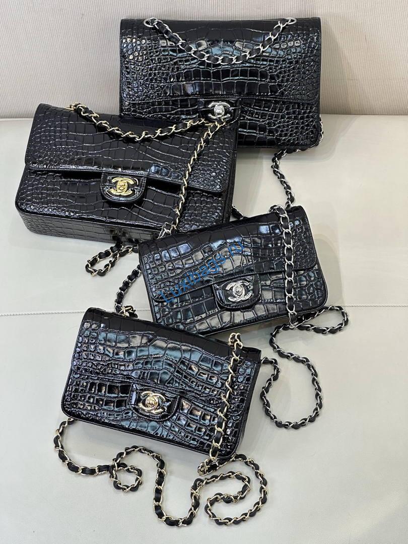 Chanel A69900 Mini Flap Bag Crocodile Embossed Calfskin 20cm Black | a69900 mini flap bag crocodile embossed calfskin 19