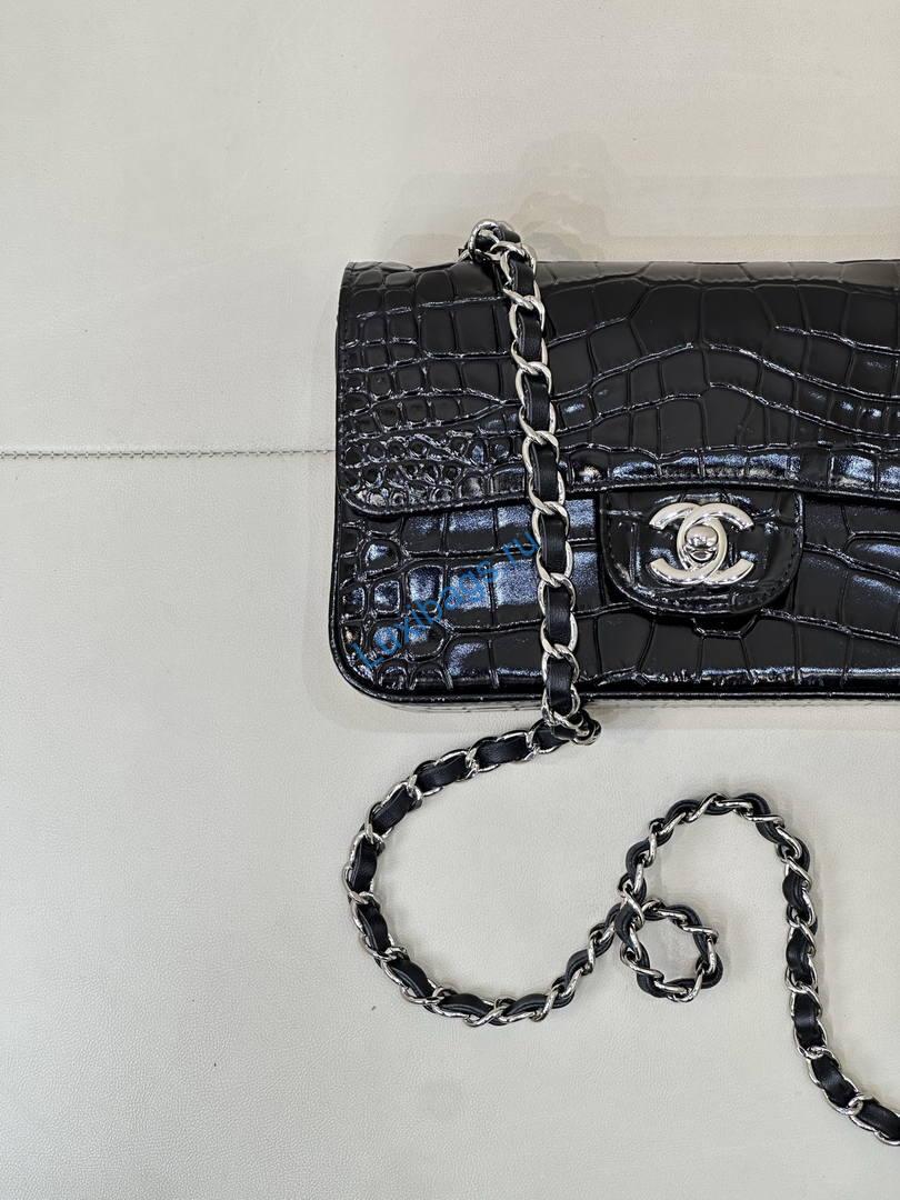 Chanel A69900 Mini Flap Bag Crocodile Embossed Calfskin 20cm Black | a69900 mini flap bag crocodile embossed calfskin 26