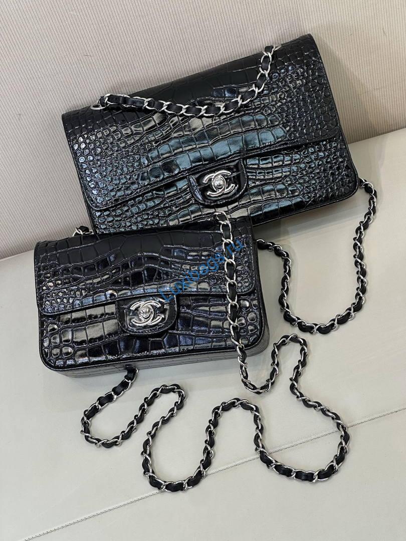 Chanel A69900 Mini Flap Bag Crocodile Embossed Calfskin 20cm Black | a69900 mini flap bag crocodile embossed calfskin 42