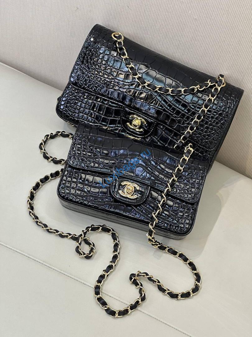 Chanel A69900 Mini Flap Bag Crocodile Embossed Calfskin 20cm Black | a69900 mini flap bag crocodile embossed calfskin 43