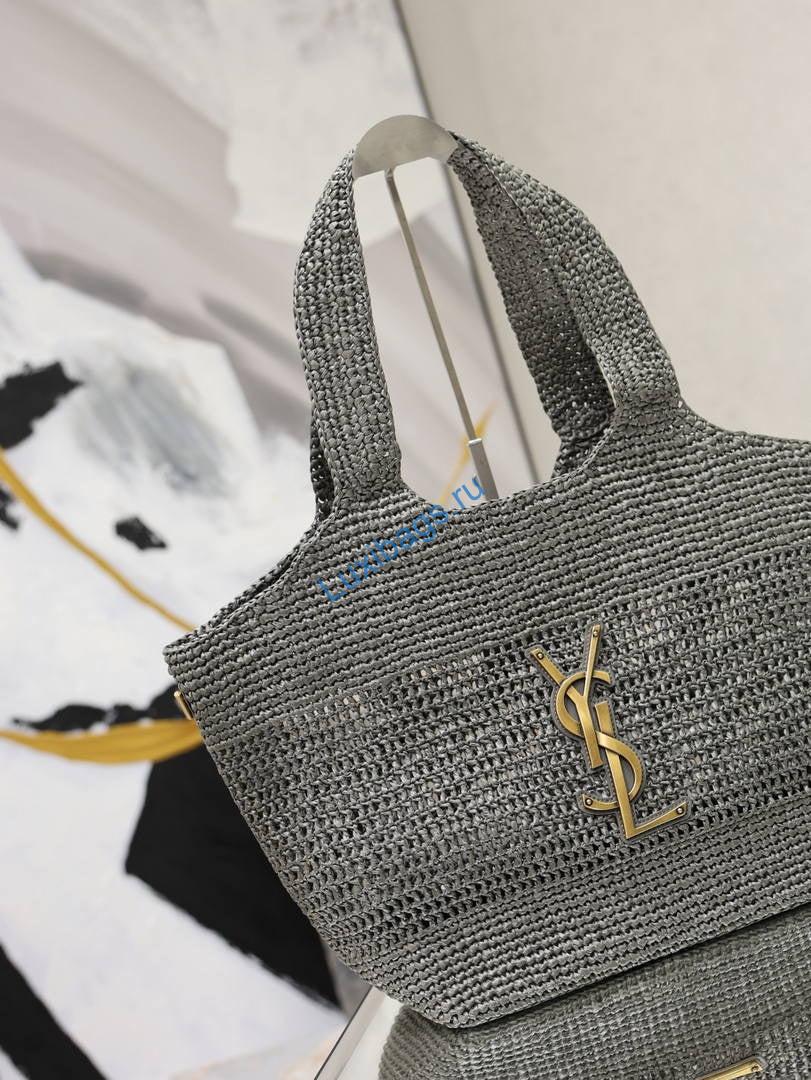 saint laurent ysl 858191 icare medium in raffia gray 1 Saint Laurent YSL 858191 ICARE Medium in Raffia Gray | aint laurent ysl 858191 icare medium in raffia 11