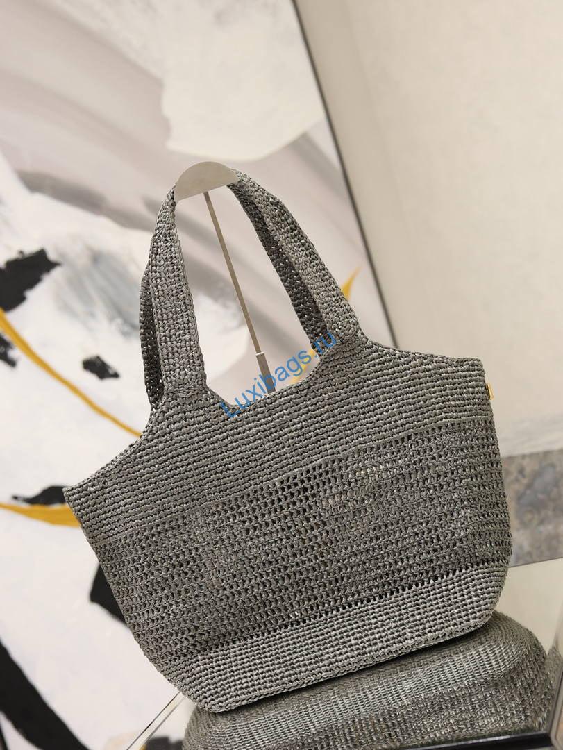 saint laurent ysl 858191 icare medium in raffia gray 5 Saint Laurent YSL 858191 ICARE Medium in Raffia Gray | aint laurent ysl 858191 icare medium in raffia 15