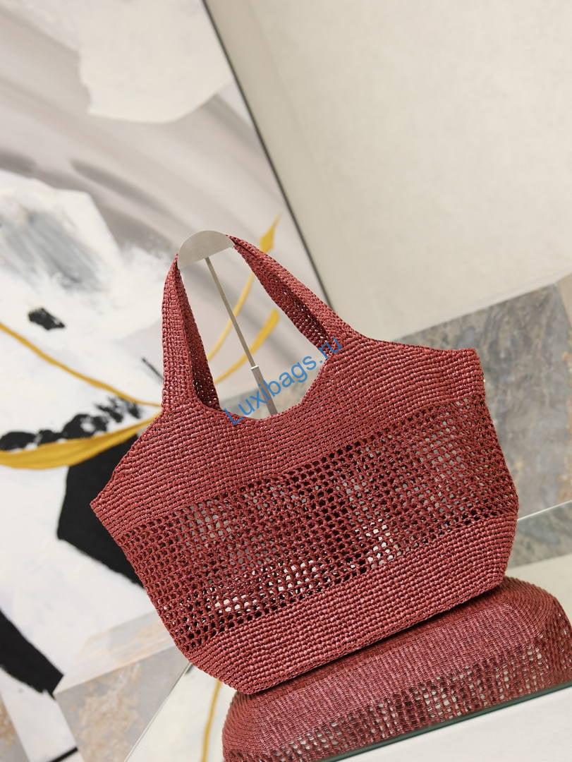 Saint Laurent YSL 858191 ICARE Medium in Raffia Wine Red | aint laurent ysl 858191 icare medium in raffia 26