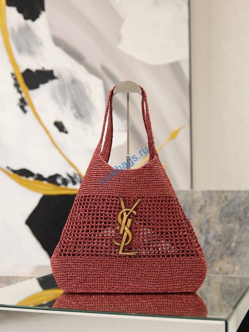 saint laurent ysl 858191 icare medium in raffia wine red 8 Saint Laurent YSL 858191 ICARE Medium in Raffia Wine Red | aint laurent ysl 858191 icare medium in raffia 27