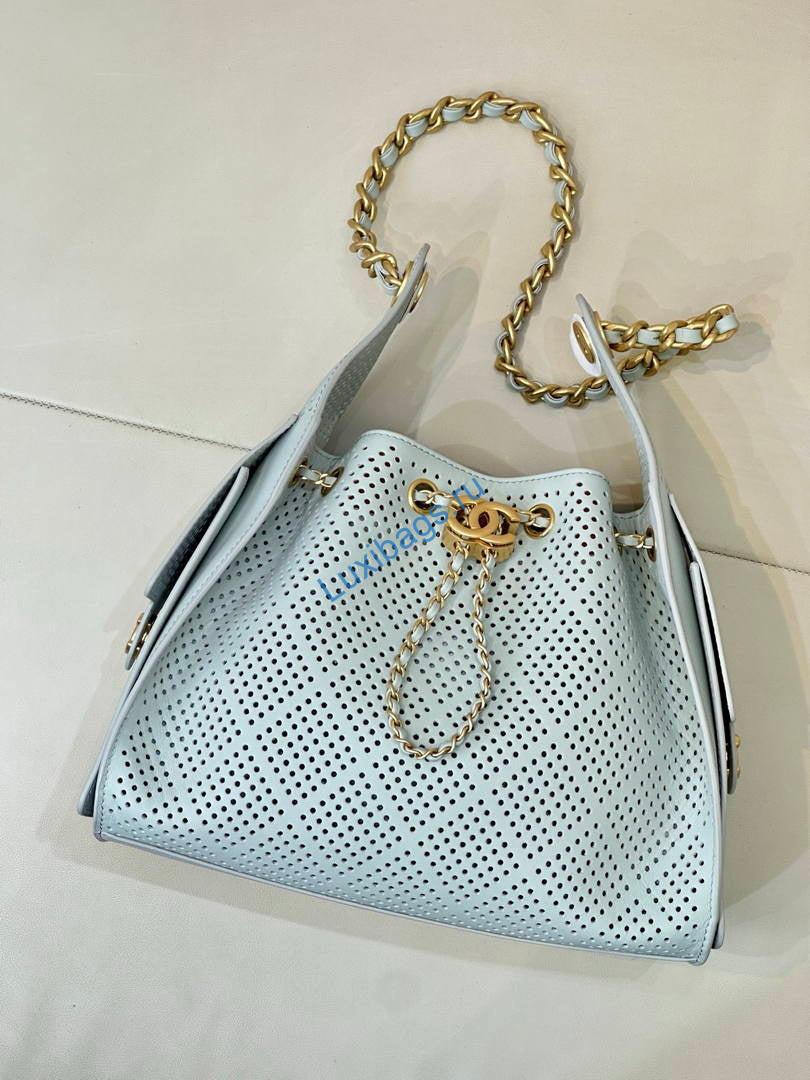 chanel as5293 small hobo preforated calfskin light blue 1 Chanel AS5293 Small Hobo Preforated Calfskin Light Blue | as5293 small hobo hollow out lambskin 140