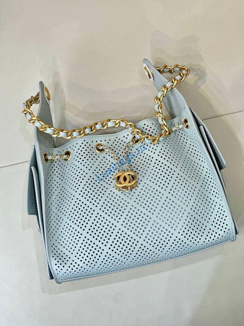 chanel as5293 small hobo preforated calfskin light blue 3 Chanel AS5293 Small Hobo Preforated Calfskin Light Blue | as5293 small hobo hollow out lambskin 142