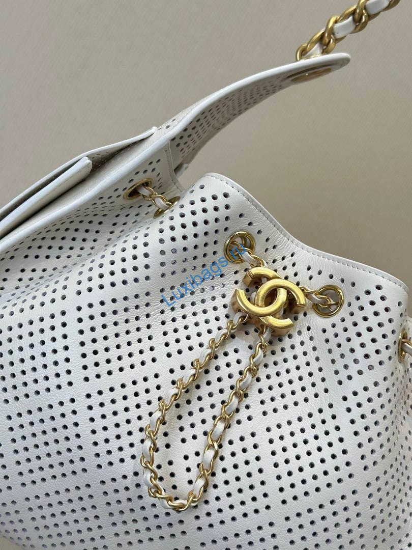chanel as5293 small hobo preforated calfskin white 1 Chanel AS5293 Small Hobo Preforated Calfskin White | as5293 small hobo preforated calfskin 002