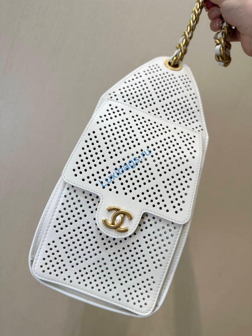 chanel as5293 small hobo preforated calfskin white 3 Chanel AS5293 Small Hobo Preforated Calfskin White | as5293 small hobo preforated calfskin 004