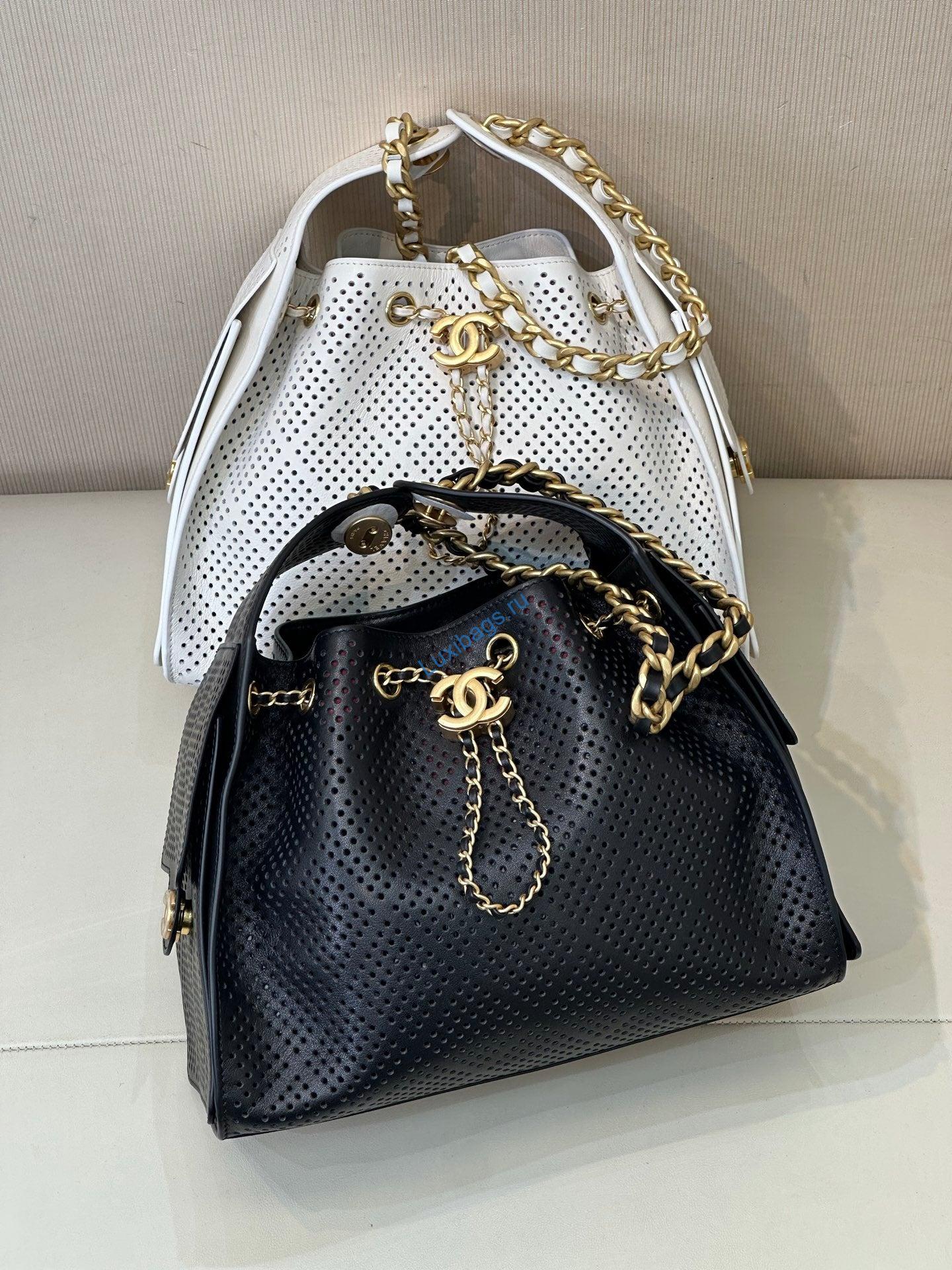 chanel as5293 small hobo preforated calfskin white 11 Chanel AS5293 Small Hobo Preforated Calfskin White | as5293 small hobo preforated calfskin 012