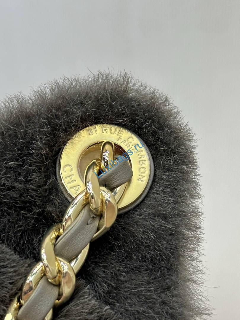 chanel as5631 mini hobo bag fur & shearling dark brown 3 Chanel AS5631 Mini Hobo Bag fur & Shearling Dark Brown | as5631 mini hobo bag fur shearling 0013