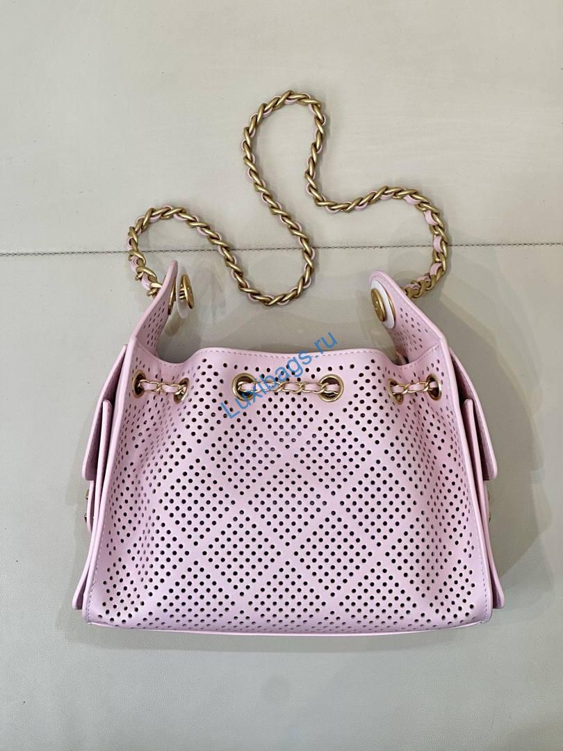 Chanel AS5631 Mini Hobo Bag Preforated Calfskin Pink | as5631 mini hobo bag preforated calfskin 007