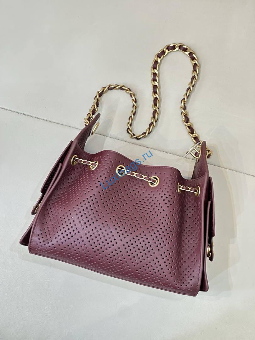 chanel as5631 mini hobo bag preforated calfskin wine red 7 Chanel AS5631 Mini Hobo Bag Preforated Calfskin Wine Red | as5631 mini hobo bag preforated calfskin 016