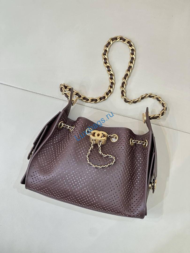chanel as5631 mini hobo bag preforated calfskin dark brown 3 Chanel AS5631 Mini Hobo Bag Preforated Calfskin Dark Brown | as5631 mini hobo bag preforated calfskin 020