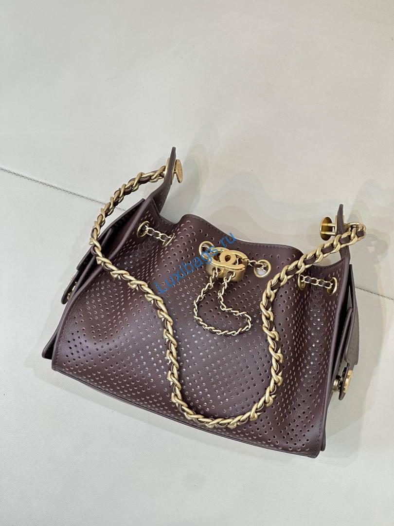 chanel as5631 mini hobo bag preforated calfskin dark brown 5 Chanel AS5631 Mini Hobo Bag Preforated Calfskin Dark Brown | as5631 mini hobo bag preforated calfskin 022