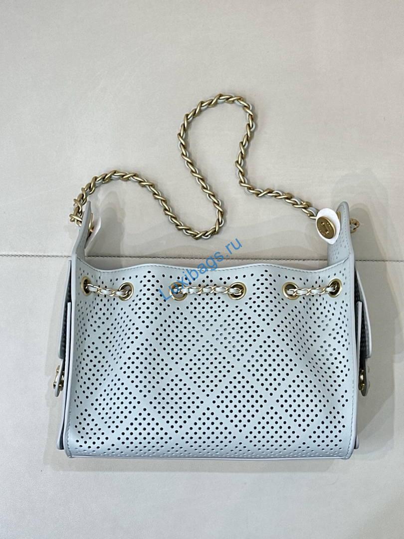 Chanel AS5631 Mini Hobo Bag Preforated Calfskin Light Blue | as5631 mini hobo bag preforated calfskin 037