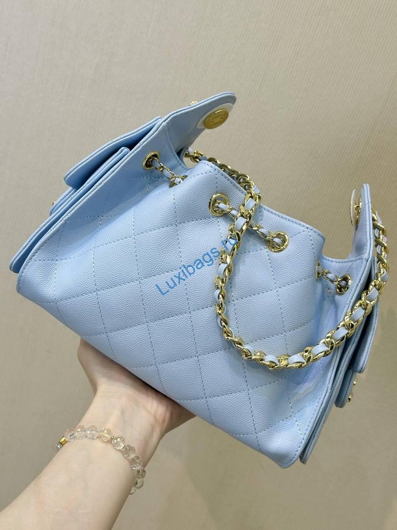 chanel as5631 mini hobo calfskin sky blue 5 Chanel AS5631 Mini Hobo Calfskin Sky Blue | as5631 mini hobo calfskin 015