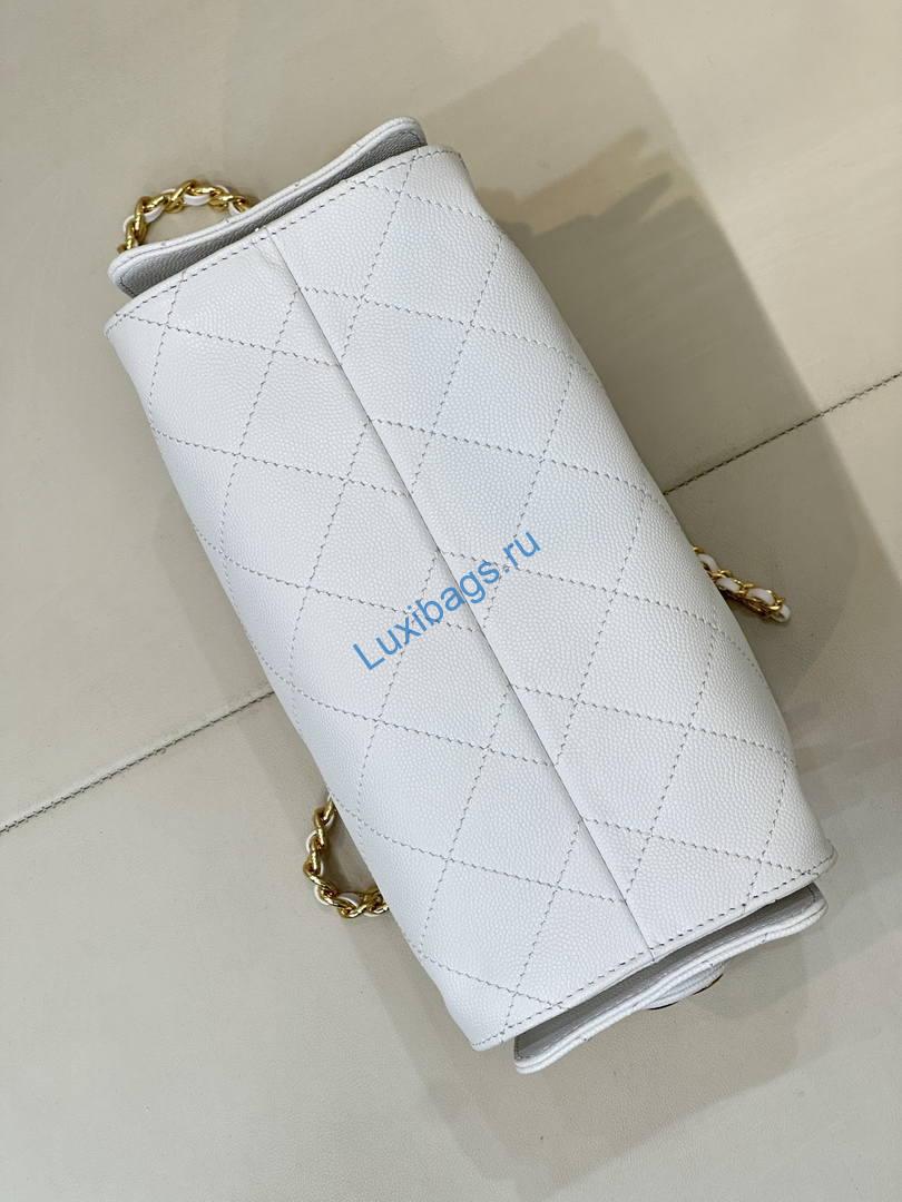 Chanel AS5631 Mini Hobo Calfskin White inside red | as5631 mini hobo calfskin 1593