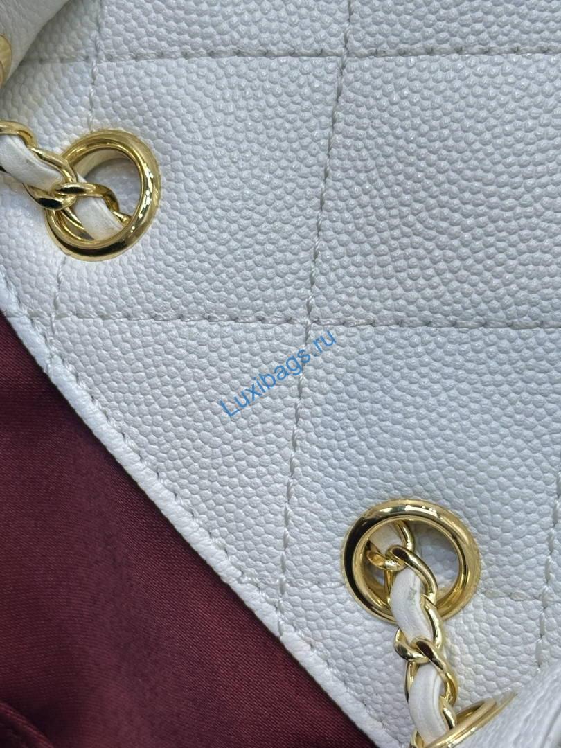 Chanel AS5631 Mini Hobo Calfskin White inside red | as5631 mini hobo calfskin 1600
