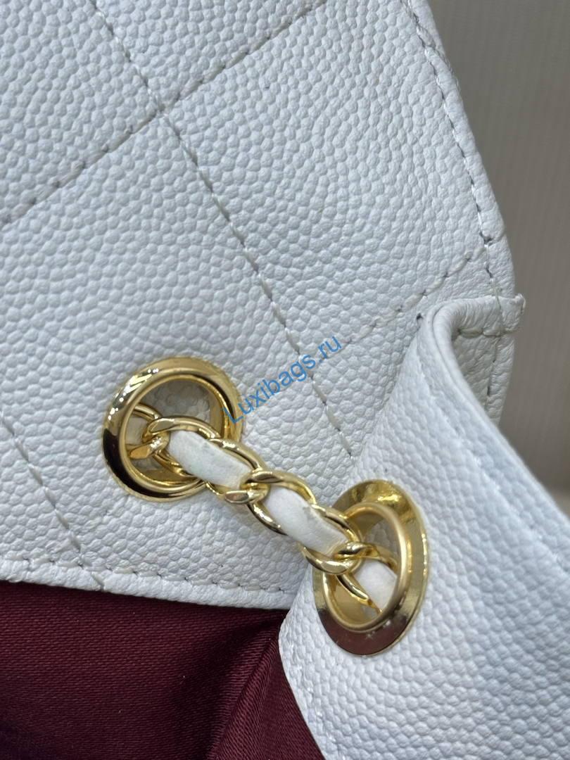 Chanel AS5631 Mini Hobo Calfskin White inside red | as5631 mini hobo calfskin 1601