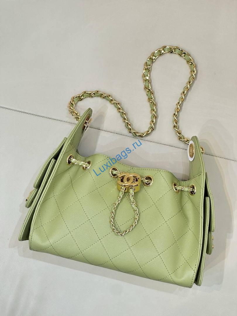 Chanel AS5631 Mini Hobo Calfskin lemon green | as5631 mini hobo calfskin 1641