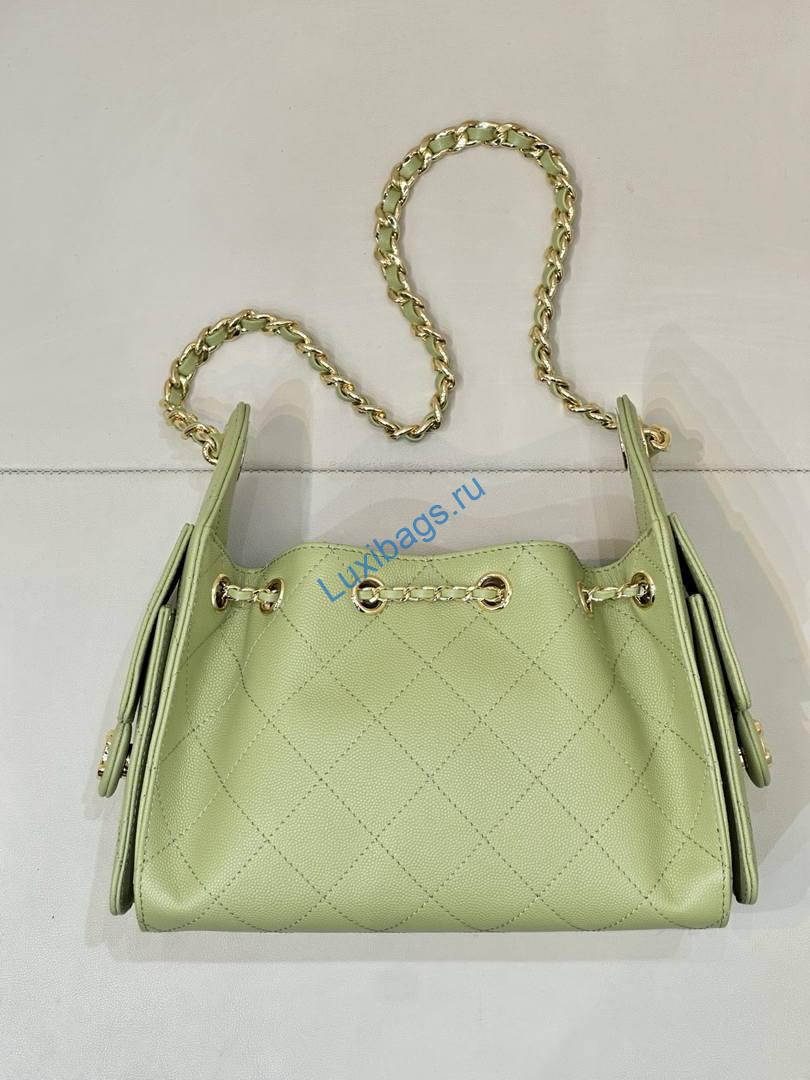 Chanel AS5631 Mini Hobo Calfskin lemon green | as5631 mini hobo calfskin 1645