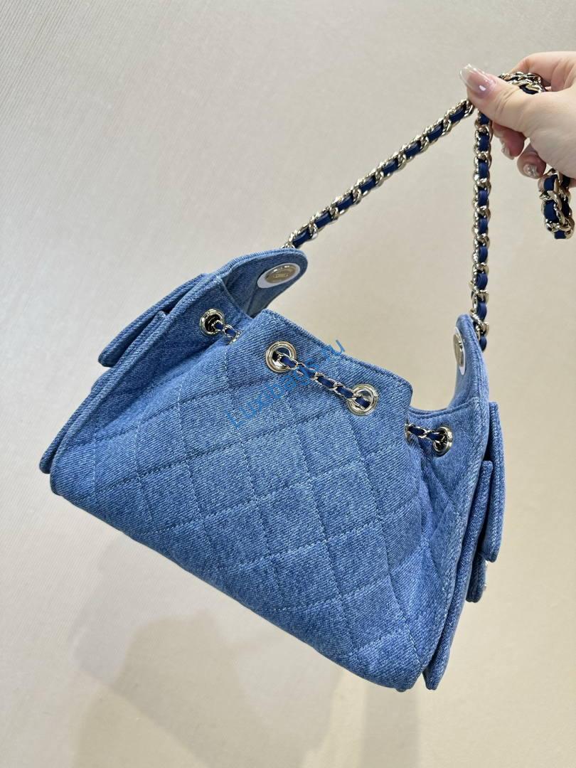 chanel as5631 mini hobo canvas denim blue 6 Chanel AS5631 Mini Hobo Canvas Denim Blue | as5631 mini hobo calfskin 1735