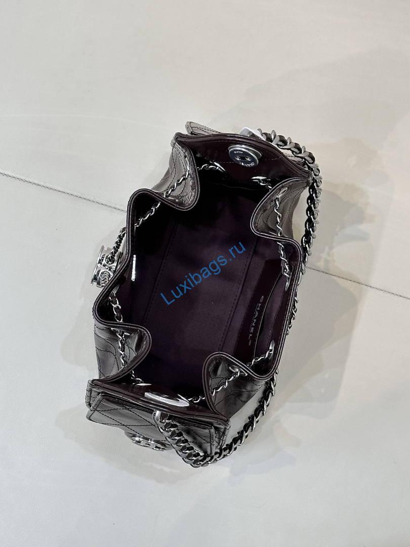 chanel as5631 mini hobo lambskin dark brown 8 Chanel AS5631 Mini Hobo Lambskin Dark Brown | as5631 mini hobo calfskin 1811