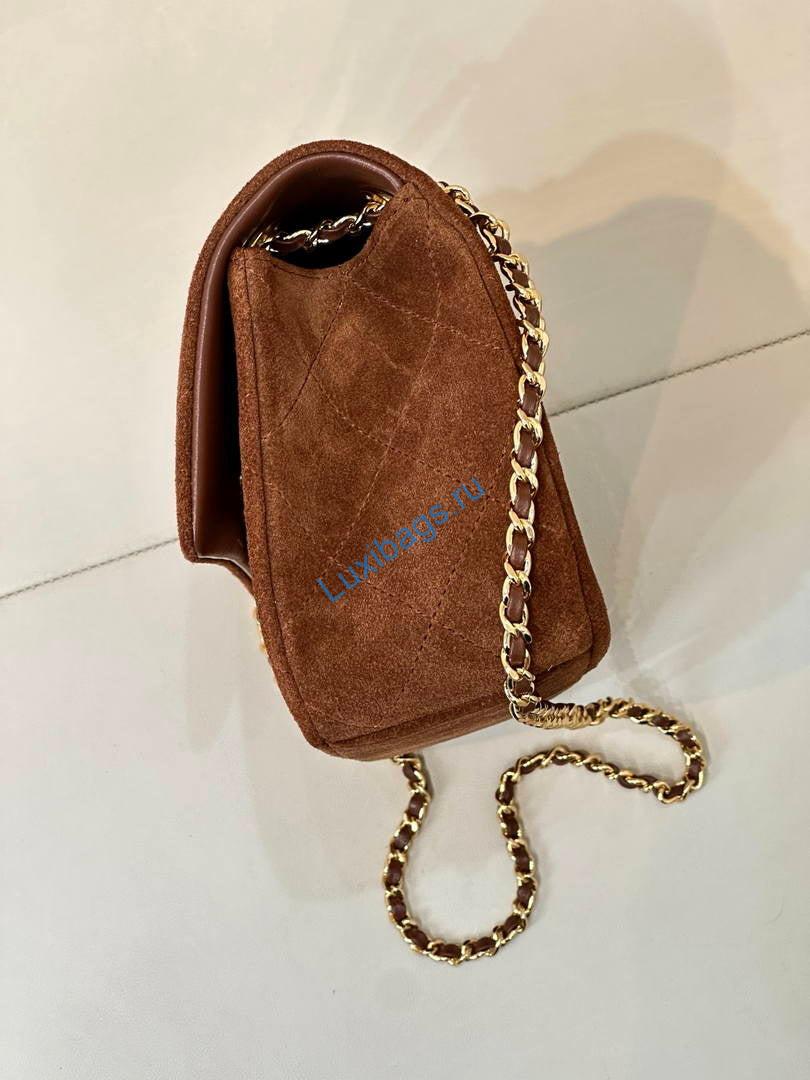 chanel as6417 suede calfskin & gold metal brown 5 Chanel AS6417 Suede Calfskin & Gold Metal Brown | as6417 suede calfskin gold metal dark beige 06 d7b2b825 d3d3 412a b1e4 ae9c28574aa9