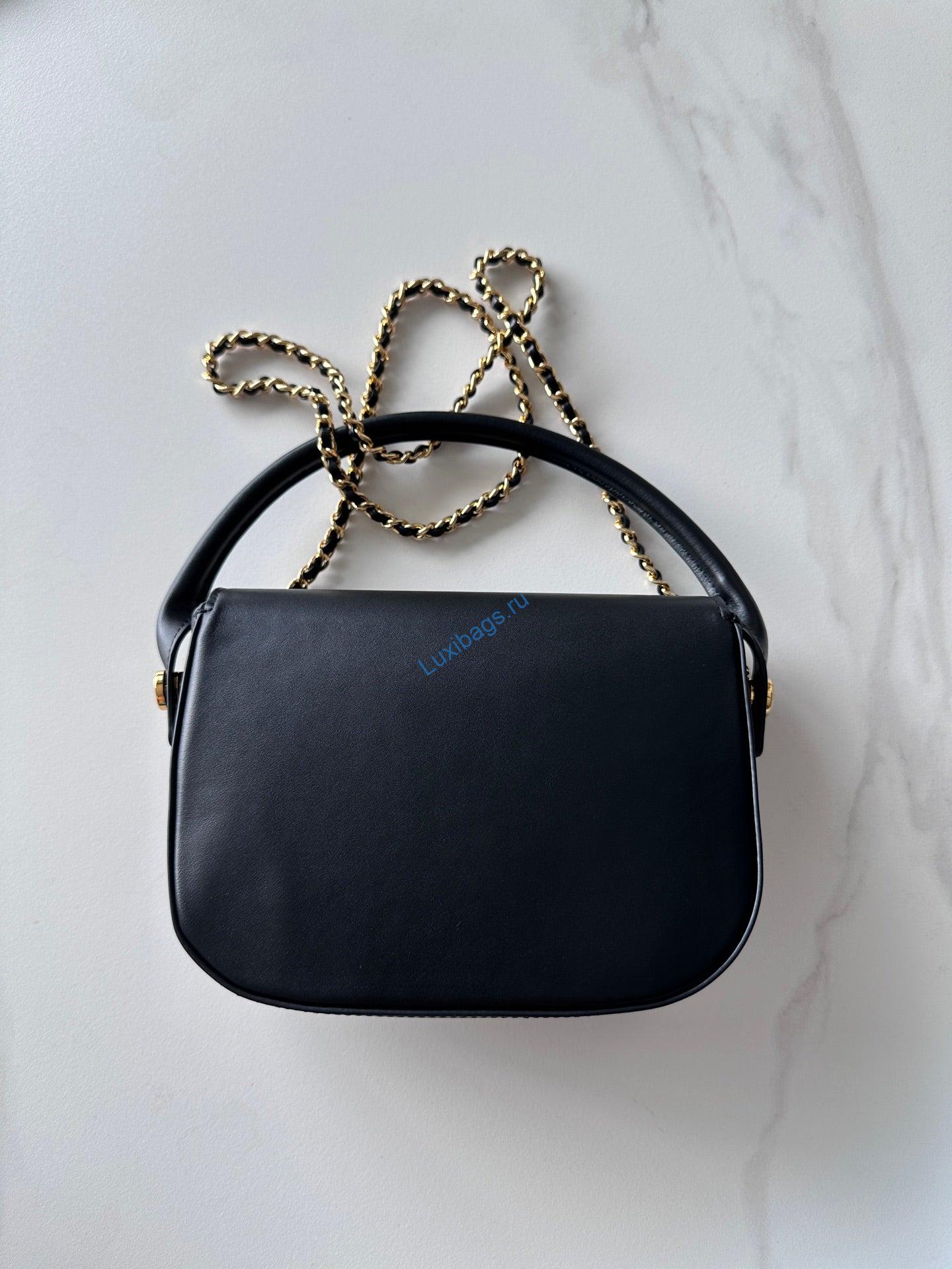 chanel as6424 mini flap bag with top handle calfskin black 1 Chanel AS6424 Mini Flap Bag with Top Handle Calfskin Black | as6424 mini flap bag with top handle calfskin black 02