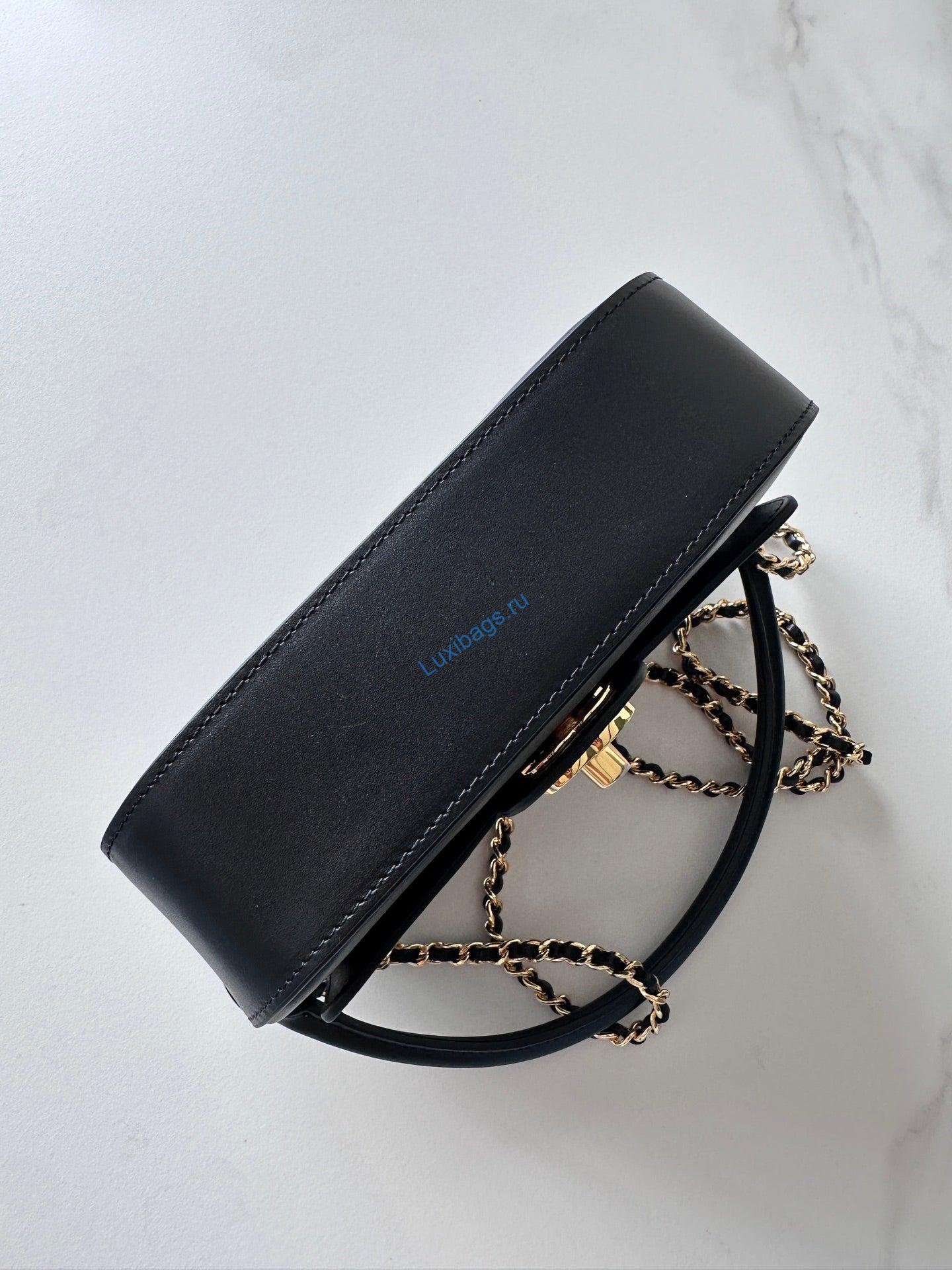 chanel as6424 mini flap bag with top handle calfskin black 4 Chanel AS6424 Mini Flap Bag with Top Handle Calfskin Black | as6424 mini flap bag with top handle calfskin black 05