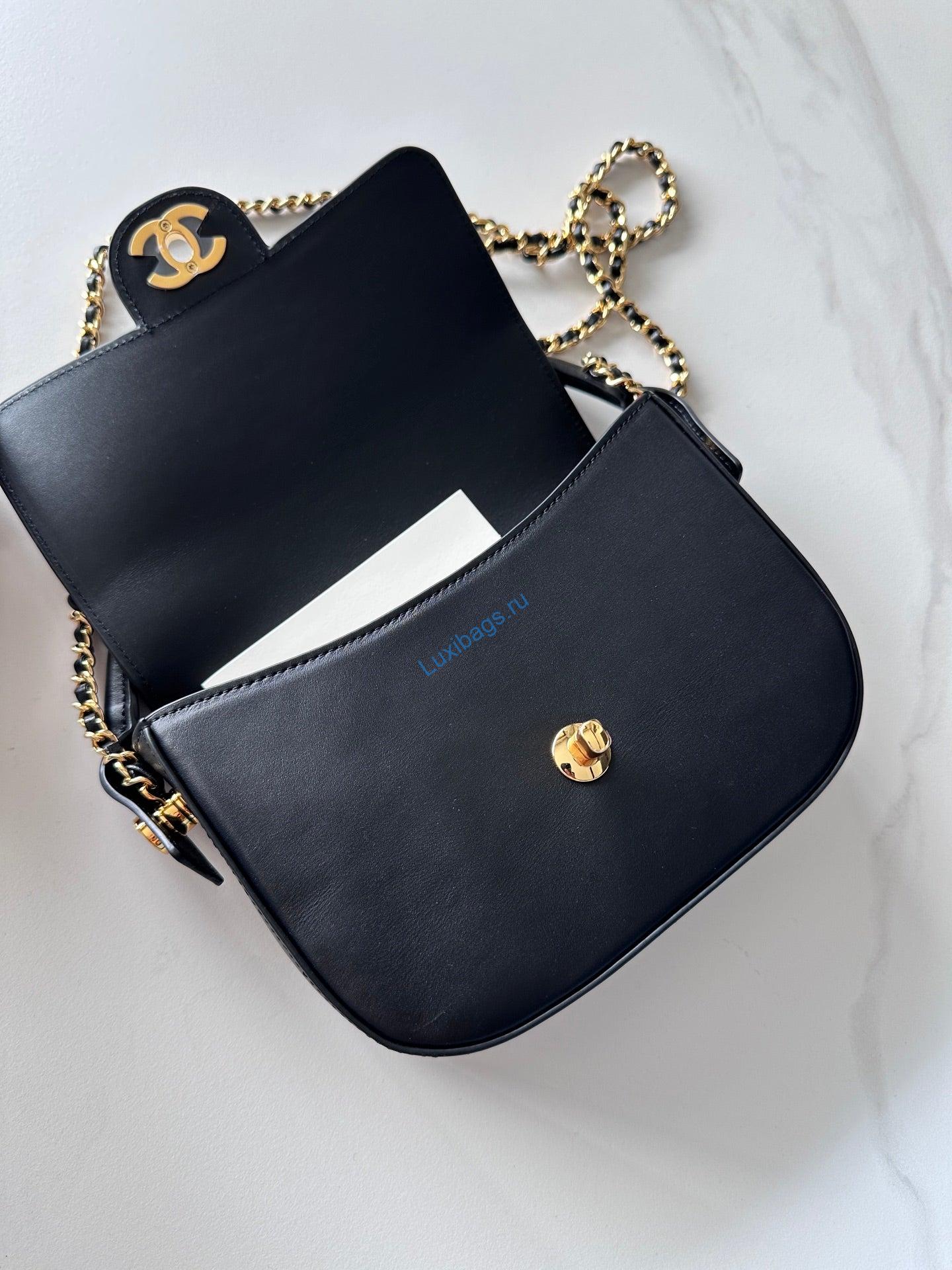 chanel as6424 mini flap bag with top handle calfskin black 5 Chanel AS6424 Mini Flap Bag with Top Handle Calfskin Black | as6424 mini flap bag with top handle calfskin black 06