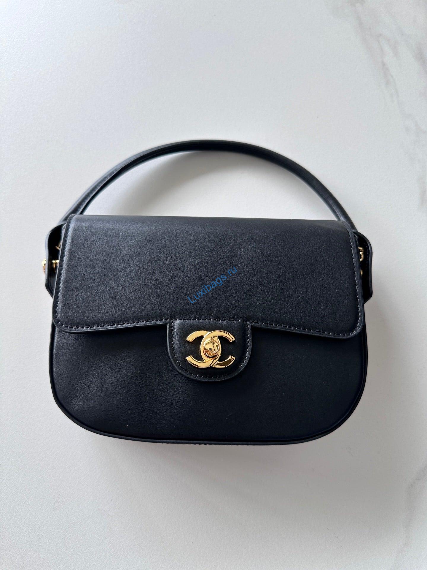 chanel as6424 mini flap bag with top handle calfskin black 8 Chanel AS6424 Mini Flap Bag with Top Handle Calfskin Black | as6424 mini flap bag with top handle calfskin black 09